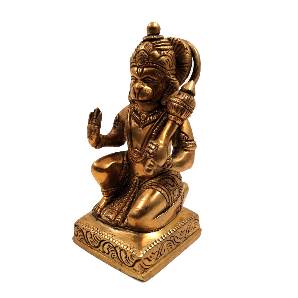Brass Hanumanji Sitting Idol L2.25" x W2.25" x H5"